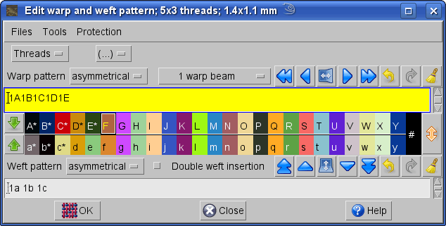 ArahWeave edit thread pattern