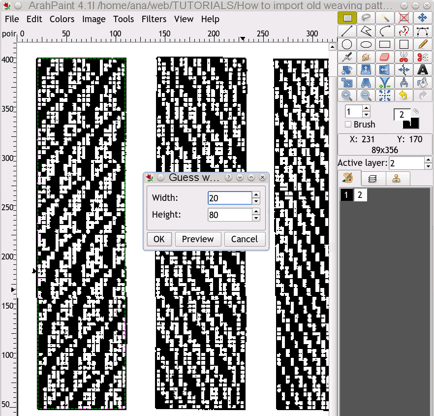 ArahPaint edit pattern